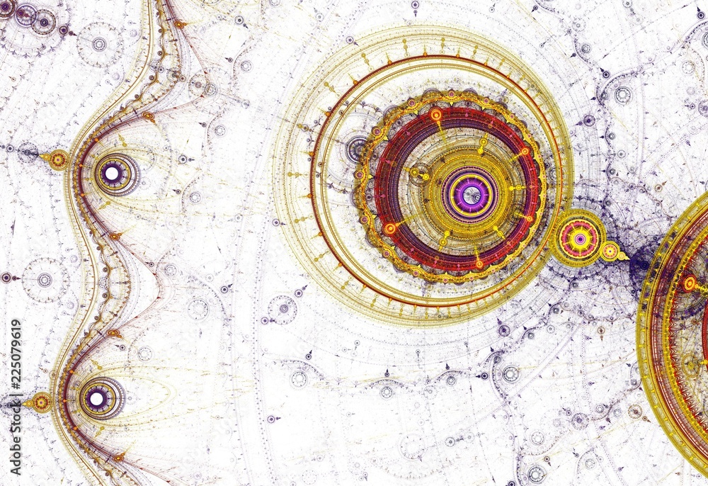 Fototapeta premium Abstract fractal circles compass on the white background