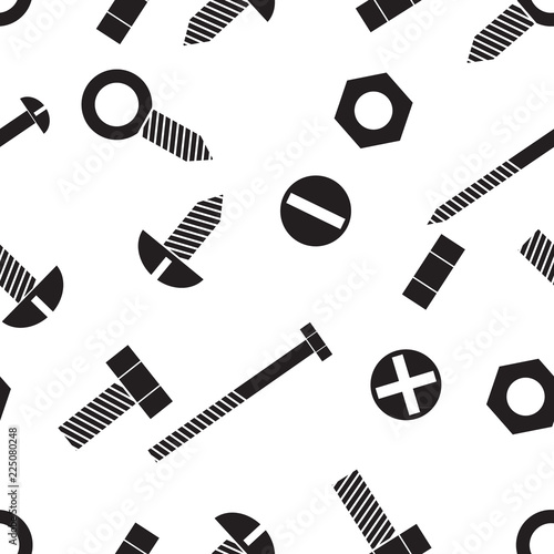 Seamless background with nuts and bolts