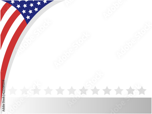 USA abstract flag border frame mockup with empty space for your text.