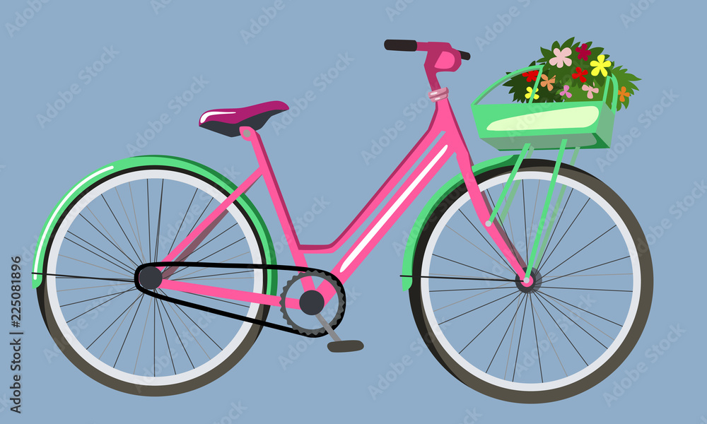 Fototapeta premium Bike with flowers