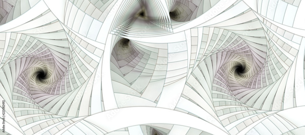 Naklejka premium Symmetrical colorful fractal flower spiral, digital abstract