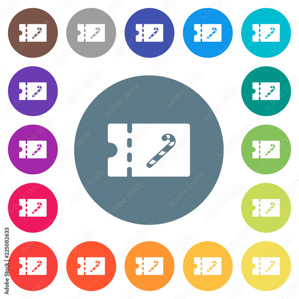 Sweet shop discount coupon flat white icons on round color backgrounds Sweet shop discount coupon flat white icons on round color backgrounds