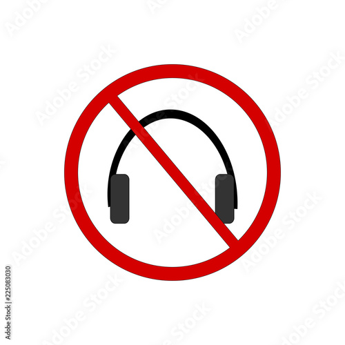 Do not use headphones vector sign
