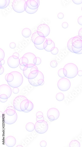 Light pastel colored background with pink bubbles. Wallpaper, texture pink balloons. 3D illustration