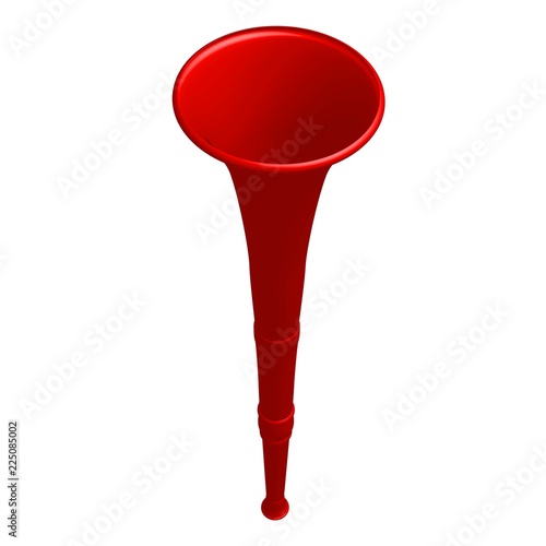 Red vuvuzela trumpet football fan. Vuvuzela isolated on a white background. Vector illustration