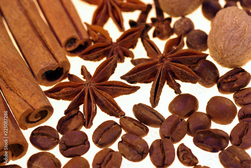 scented spices on a white background © DRUIDSS