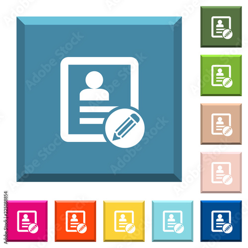 Edit contact white icons on edged square buttons