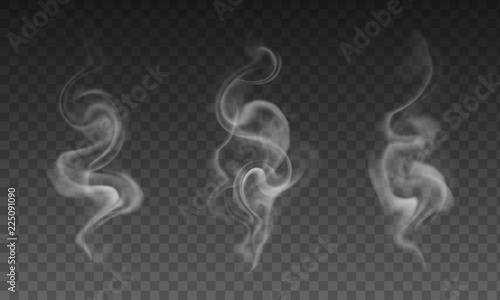 Vector set of realistic transparent smoke effects photo
