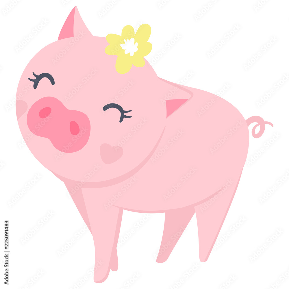 Pigs illustration isolated on white. Symbol of new year Pigs illustration isolated on white. Symbol of new year