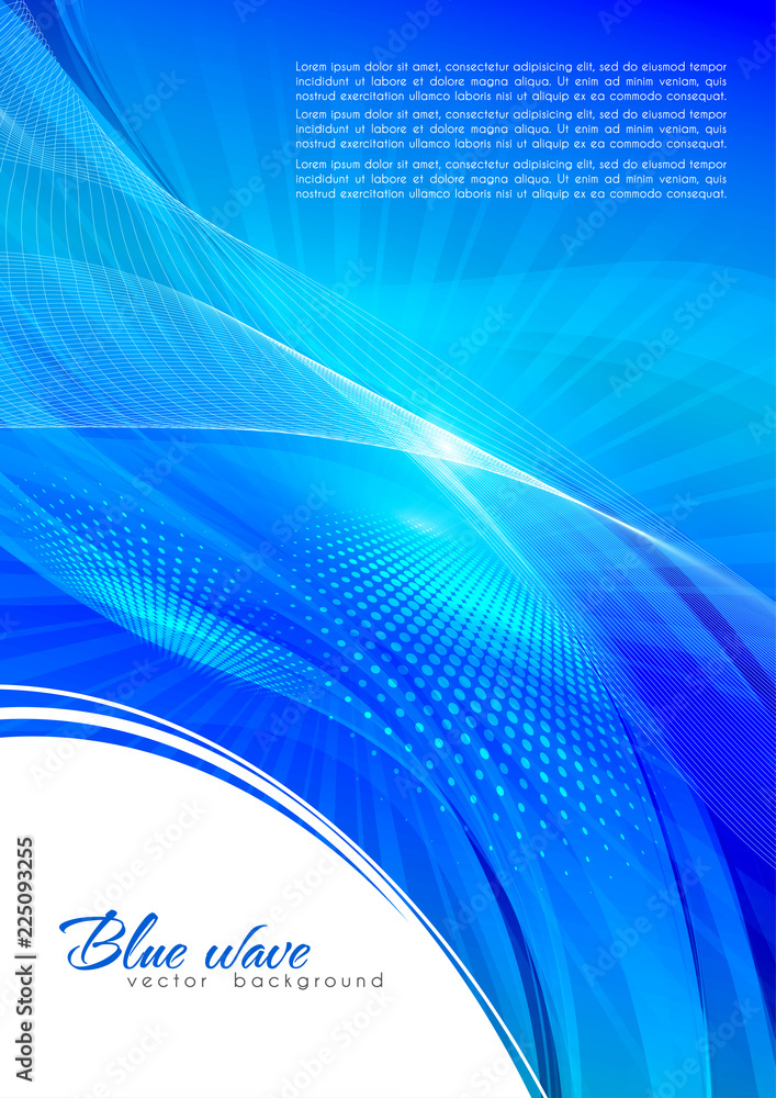 Abstract blue color background with lighting effect. Bright cover