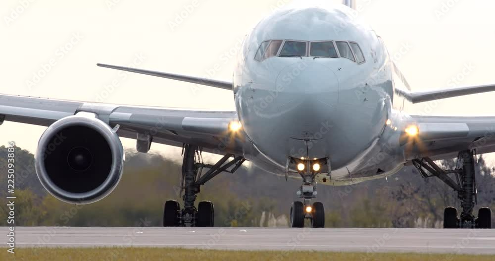 Aircraft Taxiing Front Close Up Aircraft Taxiing Front Close Up