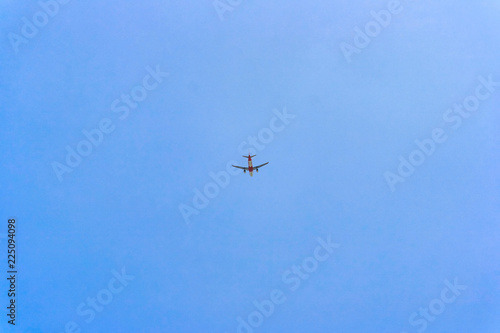 Plane is taking off from an island