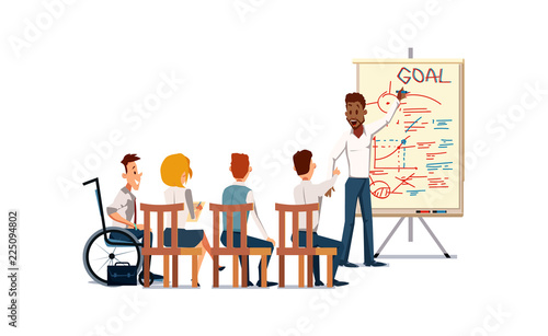 People Work in Office. Vector Illustration.