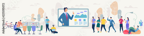 Social Network and Teamwork Vector Concept.