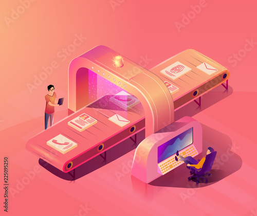 Personal Data Security Scanning Vector Concept