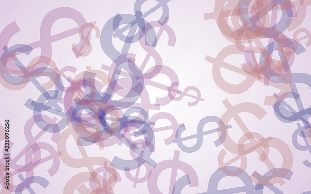 Multicolored translucent dollar signs on white background. Red tones. 3D illustration Multicolored translucent dollar signs on white background. Red tones. 3D illustration
