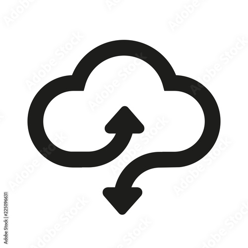 Download and upload vector icon. Flat sign for mobile concept and web design. Cloud with arrow up and down simple solid icon - vector