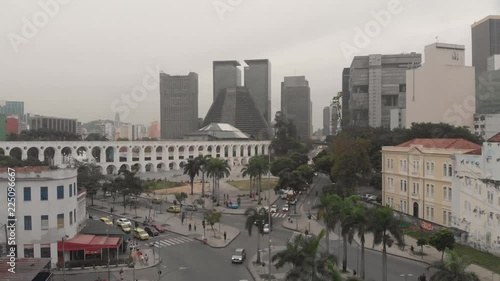 Archs da Lapa, Santa Teresa, Rio de janeiro, Brazil. Unique and incredible aerial view of one of the must best as famous places in the world