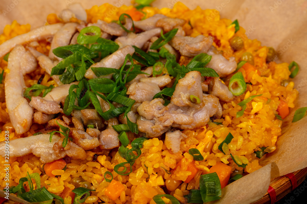 Fried rice with chicken Fried rice with chicken