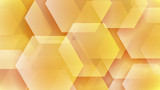 Abstract background of hexagons and halftone dots in yellow colors