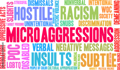 Microaggressions Word Cloud on a white background.  photo
