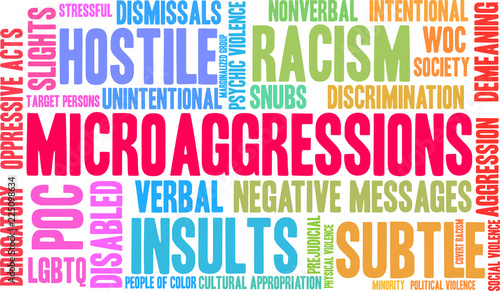 Microaggressions Word Cloud on a white background. 