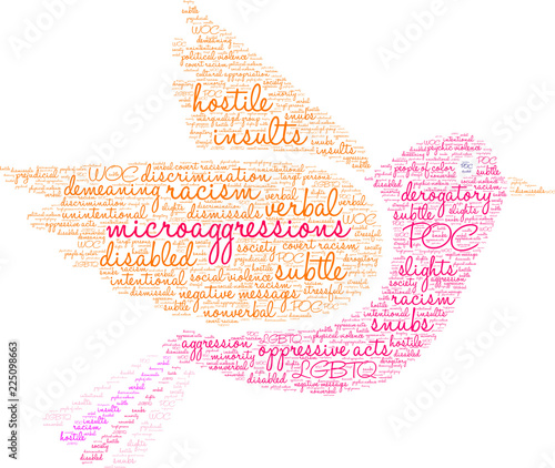 Microaggressions Word Cloud on a white background. 