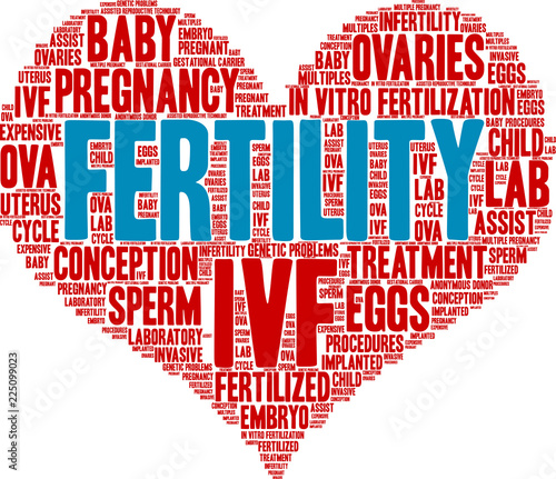 Fertility Word Cloud on a white background. 