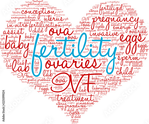 Fertility Word Cloud on a white background. 