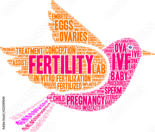 Fertility Word Cloud on a white background. 