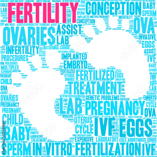 Fertility Word Cloud on a white background. 