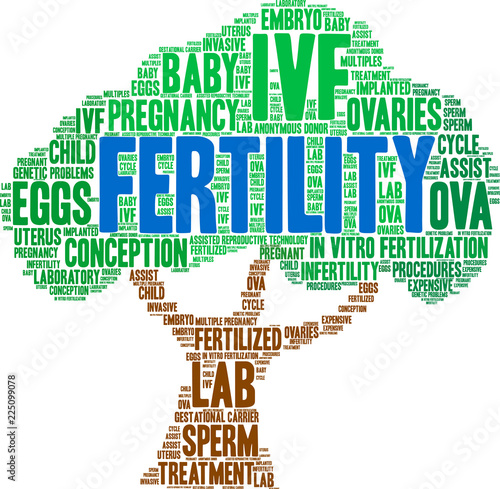 Fertility Word Cloud on a white background. 