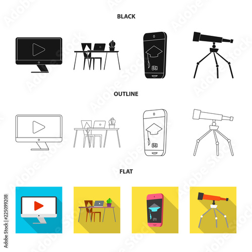 Vector design of education and learning sign. Set of education and school vector icon for stock.