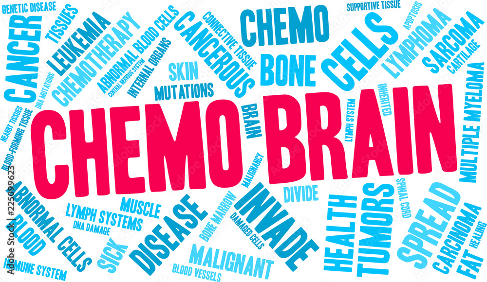 Fototapeta premium Chemo Brain Word Cloud on a white background. 