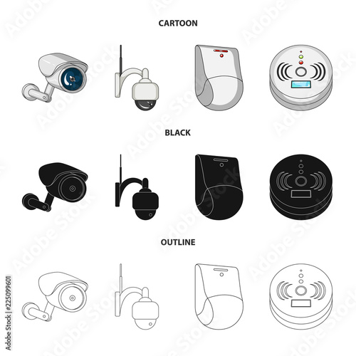 Isolated object of cctv and camera icon. Set of cctv and system stock vector illustration.