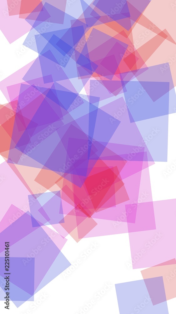 Multicolored translucent squares on white background. Vertical image orientation. 3D illustration Multicolored translucent squares on white background. Vertical image orientation. 3D illustration