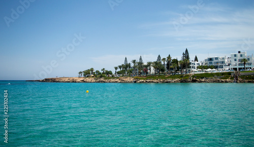 Seaview on the beach, sunny day on Protaras, Cyprus