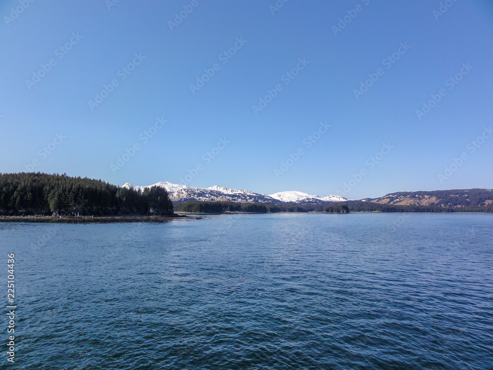 View from the ferry sailing between Homer and Kodiak Island, Alaska