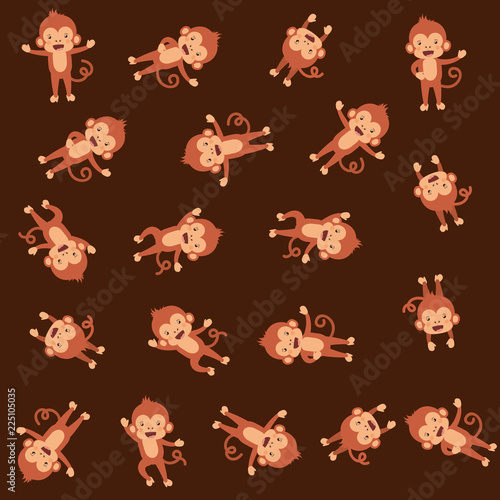 cute monkeys pattern background