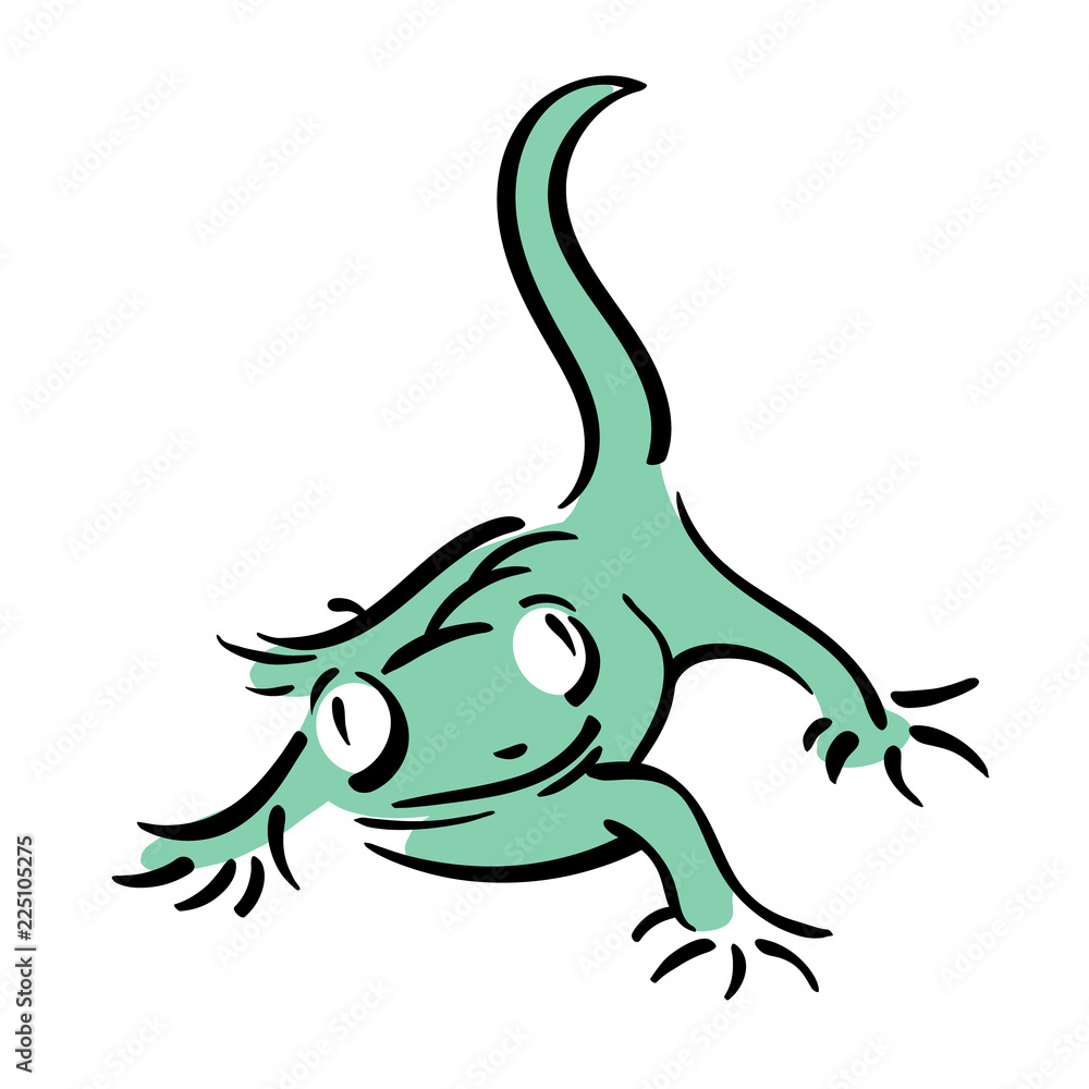 Naklejka premium A small house pet gecko lizard. Also known as gekko, gekkon. Stylized logo version, an idea. Color.