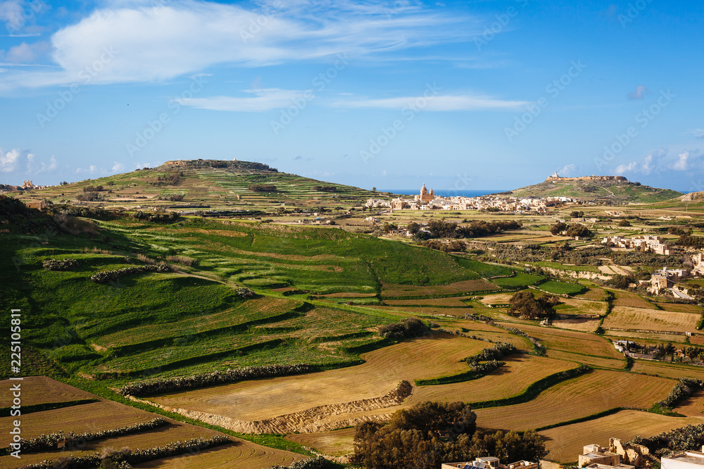 Landscape countryside scenery in Gozo Malta
