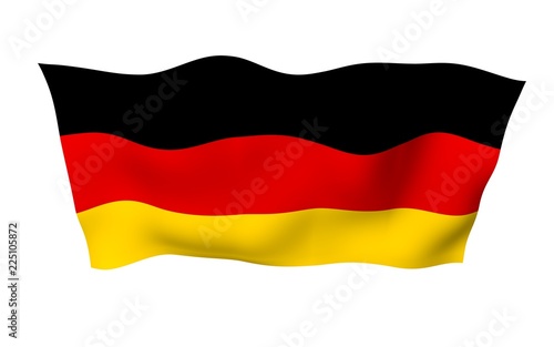 Flag of Germany. Wide format 3D illustration. State symbol of the Federal Republic of Germany. 3D rendering