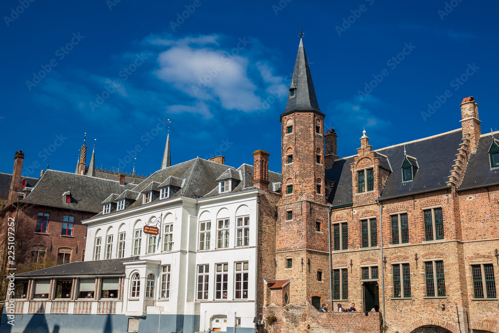 Traditional architecture of the historical Bruges town center