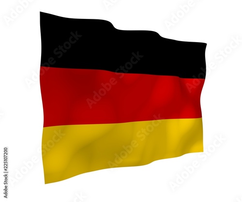 Flag of Germany. Wide format 3D illustration. State symbol of the Federal Republic of Germany. 3D rendering