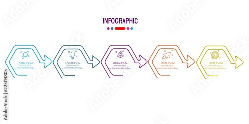 timeline infographic with 5 options template vector