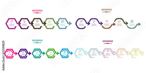 timeline infographic with 5 options template vector