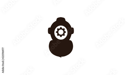 dive helmet vector illustration