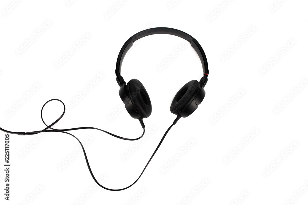 Black studio headphone isolated on white background. Black studio headphone isolated on white background.