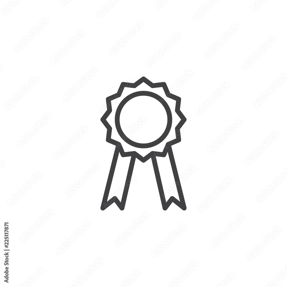 Award ribbon outline icon. linear style sign for mobile concept and web design. Medal simple line vector icon. Symbol, logo illustration. Pixel perfect vector graphics