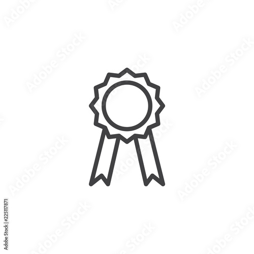 Award ribbon outline icon. linear style sign for mobile concept and web design. Medal simple line vector icon. Symbol, logo illustration. Pixel perfect vector graphics
